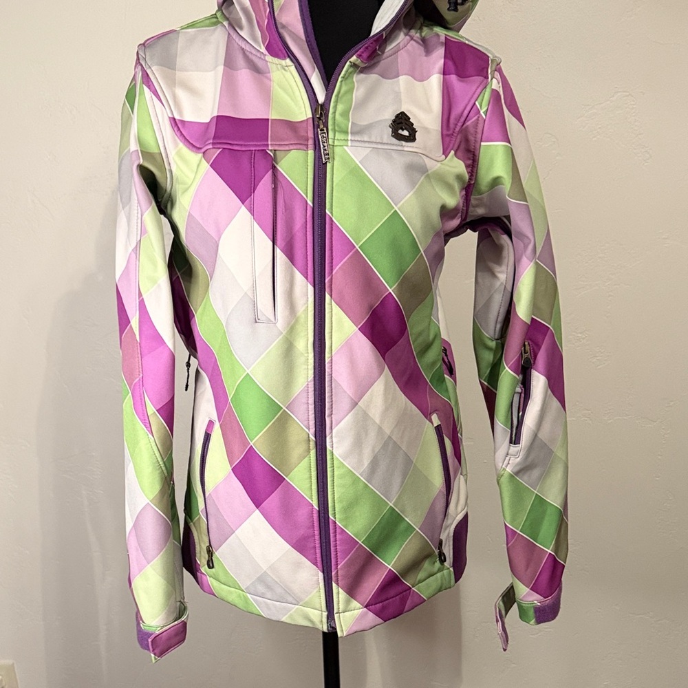 Empyre Women's Purple and Green Ski Jacket - Picture 2 of 8